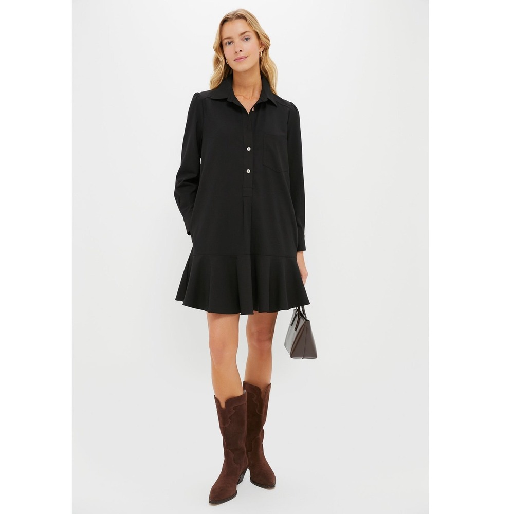 New Tuckernuck Black Crepe Callahan Shirt Mini Dress Size XS